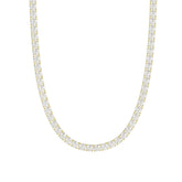 14K YELLOW GOLD 4.00CT 16'' ROUND DIAMOND LADIES TENNIS NECKLACE