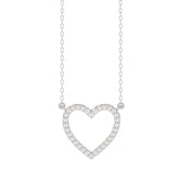 LADIES NECKLACE 0.10CT ROUND DIAMOND 10K WHITE GOLD