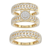LADIES TRIO SET 0.50CT ROUND DIAMOND 10K YELLOW GOLD