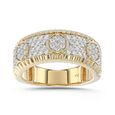 MEN'S RING 0.75CT ROUND DIAMOND 10K YELLOW GOLD