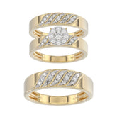 LADIES TRIOS SET 0.33CT ROUND DIAMOND 10K YELLOW GOLD