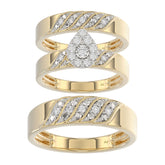 LADIES TRIOS SET 0.33CT ROUND DIAMOND 10K YELLOW GOLD
