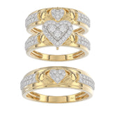 LADIES TRIO SET 1.00CT ROUND DIAMOND 10K YELLOW GOLD