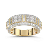 MEN'S BAND 1.00CT ROUND/BAGUETTE DIAMOND 10K YELLOW GOLD