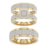 LADIES TRIO SET 1.00CT ROUND DIAMOND 10K YELLOW GOLD