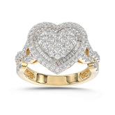 LADIES RING 1.00CT ROUND/BAGUETTE DIAMOND 10K YELLOW GOLD