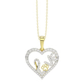 Elegance Ladies Love Heart-Shaped Pendant 0.20Ct Round Diamond, 10K Yellow Gold Fashion Pendant With Chain