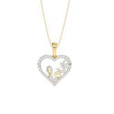 LADIES PENDANT 0.20CT ROUND DIAMOND 14K YELLOW GOLD