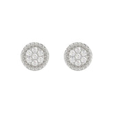 LADIES EARRINGS 0.20CT ROUND DIAMOND 14K WHITE GOLD