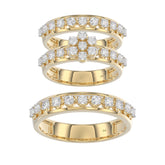 LADIES TRIO RING 1.30CT ROUND DIAMOND 10K YELLOW GOLD