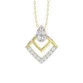 LADIES PENDANT WITH CHAIN 0.13CT ROUND DIAMOND 14K YELLOW GOLD
