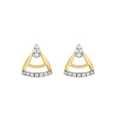 LADIES EARRINGS 0.13CT ROUND DIAMOND 14K YELLOW GOLD