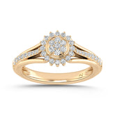 LADIES RING 0.33CT ROUND DIAMOND 10K YELLOW GOLD
