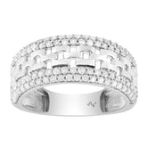 MEN'S BAND 1.00CT ROUND DIAMOND 14K WHITE GOLD