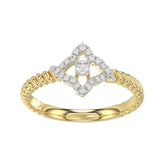 10K Yellow Gold Ladies Diamond Ring Featuring 0.15 Ct Round Diamonds. Stylish Fine Jewelry Piece Perfect For Daily Wear And Gifting.