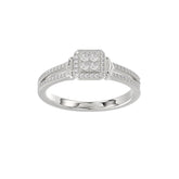 Ladies 0.20Ct Round Diamond Sterling Silver White Engagement Ring – Elegant Promise Ring For Women