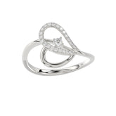Ladies Elysian Heart Ring 0.15Ct Round Diamond Sterling Silver White – Romantic Fine Jewelry For Women