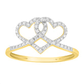 LADIES RING 0.15CT ROUND DIAMOND 10K YELLOW GOLD