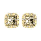 “Ladies Nugget-Fashion Earrings 0.15Ct Round Diamond 10K Yellow Gold – Elegant Women’S Fashion Jewelry Gift