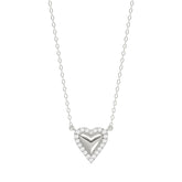 Round Diamond Heart Necklace, 0.10Ct Sterling Silver Love Necklace, Minimal Heart Charm Pendant For Your Loved One, Girlfriend Gift