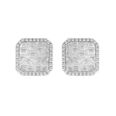 0.16 Ct Round Diamond Halo Earrings For Women Sterling Silver Stylish Jewelry Gift