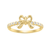 Classic 0.10Ct Round Diamond Ring In Yellow Gold For Women