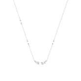 14K White Gold 0.16Ct Ladies Pearl Necklace Round Diamond Bezel Design