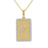 10K Yellow Gold letter 'E' Fashion Pendant With Chain - 0.20 CT Round Diamond Ladies Jewelry Gift