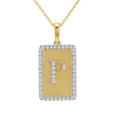 10K Yellow Gold letter 'P' Fashion Pendant With Chain - 0.20 CT Round Diamond Ladies Jewelry Gift