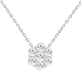 LADIES PENDANT WITH CHAIN 0.50CT ROUND DIAMOND 14K WHITE GOLD