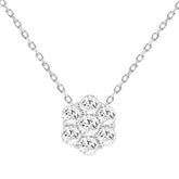 LADIES PENDANT WITH CHAIN 0.50CT ROUND DIAMOND 14K WHITE GOLD