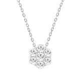 LADIES PENDANT WITH CHAIN 0.50CT ROUND DIAMOND 14K WHITE GOLD
