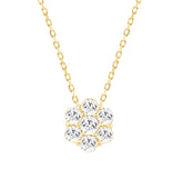 LADIES PENDANT WITH CHAIN 0.50CT ROUND DIAMOND 14K YELLOW GOLD
