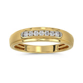 MEN'S BAND 0.25CT ROUND DIAMOND 10K YELLOW GOLD