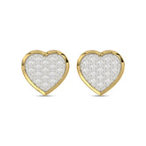 MEN'S HEART YUVA EARRING 0.10CT ROUND DIAMOND 10K YELLOW GOLD