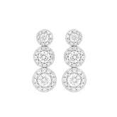 LADIES EARRINGS 3 3/4CT ROUND DIAMOND 14K WHITE GOLD (CENTER STONE ROUND DIAMOND 1 1/3C T )