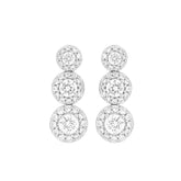 LADIES EARRINGS 3 3/4CT ROUND DIAMOND 14K WHITE GOLD (CENTER STONE ROUND DIAMOND 1 1/3C T )