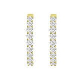 LADIES HOOP EARRINGS 5CT ROUND DIAMOND 14K YELLOW GOLD