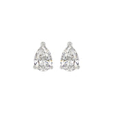LADIES SOLITAIRE EARRINGS 2CT PEAR DIAMOND 14K WHITE GOLD