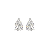LADIES SOLITAIRE EARRINGS 2CT PEAR DIAMOND 14K WHITE GOLD