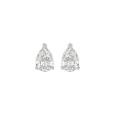 LADIES SOLITAIRE EARRINGS 1 1/2CT PEAR DIAMOND 14K WHITE GOLD