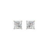 LADIES SOLITAIRE EARRINGS 1 1/2CT PRINCESS DIAMOND 14K WHITE GOLD (CENTER STONE PRINCESS DIAMOND 3/4CT)