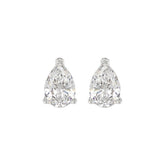 LADIES SOLITAIRE EARRINGS 3CT PEAR DIAMOND 14K WHITE GOLD