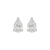LADIES SOLITAIRE EARRINGS 3CT PEAR DIAMOND 14K WHITE GOLD