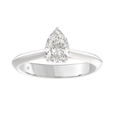 LADIES SOLITAIRE RING 1CT PEAR DIAMOND 14K WHITE GOLD