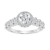 14K WHITE GOLD 2 3/4CT ROUND DIAMOND LADIES RING (CENTER STONE ROUND DIAMOND 1CT )