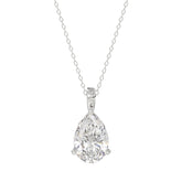 LADIES SOLITAIRE PENDANT 3CT PEAR DIAMOND 14K WHITE GOLD