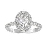 LADIES RING 1 1/2CT ROUND/OVAL DIAMOND 14K WHITE GOLD (CENTER STONE OVAL DIAMOND 1CT)