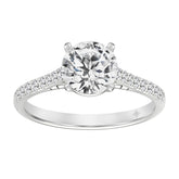 LADIES RING 1 3/4CT ROUND DIAMOND 14K WHITE GOLD (CENTER STONE ROUND DIAMOND 1 1/2CT )