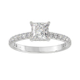 LADIES RING 1 1/2CT ROUND/PRINCESS DIAMOND 14K WHITE GOLD (CENTER STONE PRINCESS DIAMOND 1CT)